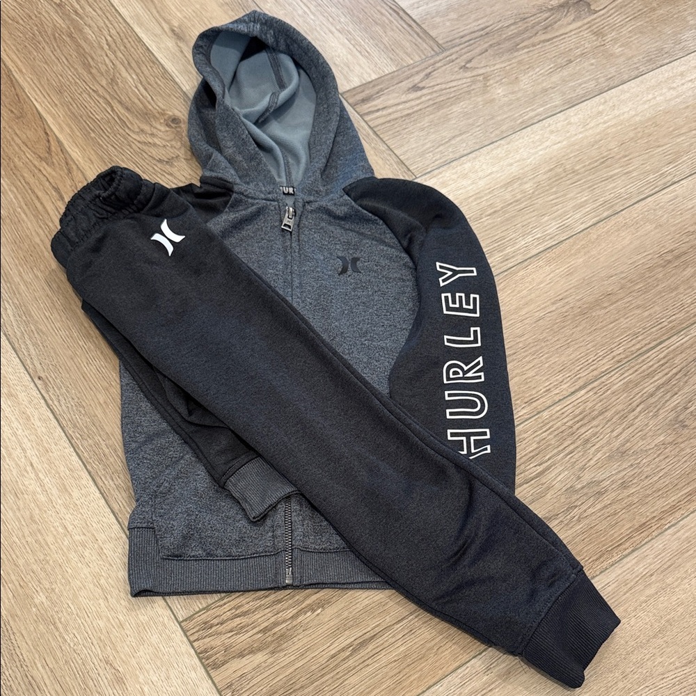 Hurley Kids' Charcoal and Black Jogger Set